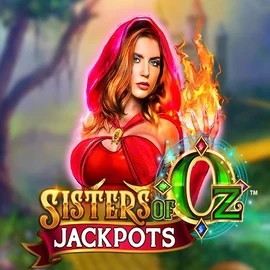 Sisters Of Oz Jackpots slot logo by Triple Edge Studios at Bruce Bet Casino